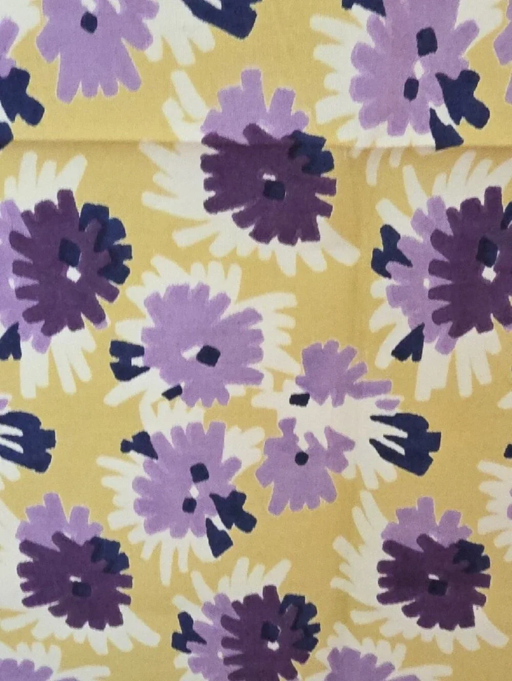 Anthropologie NWT Yellow Purple Floral Cotton Table Napkins Set of 4